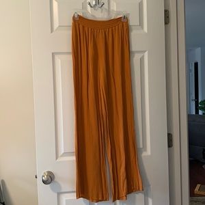 Forever 21 Long Flowy Yellow Pants